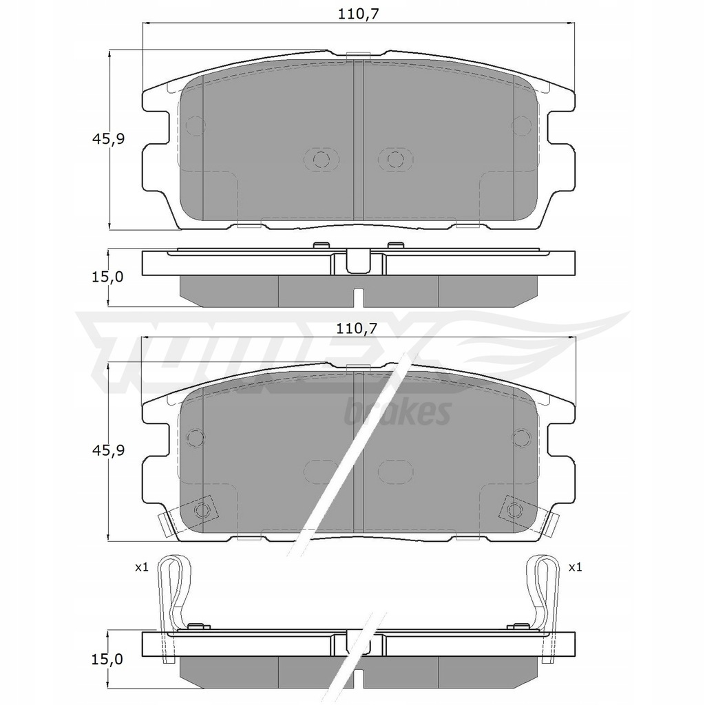 фото №15, Гальмівні колодки гальмівні задня tomex do opla antara 4x4/suv - номер 1643