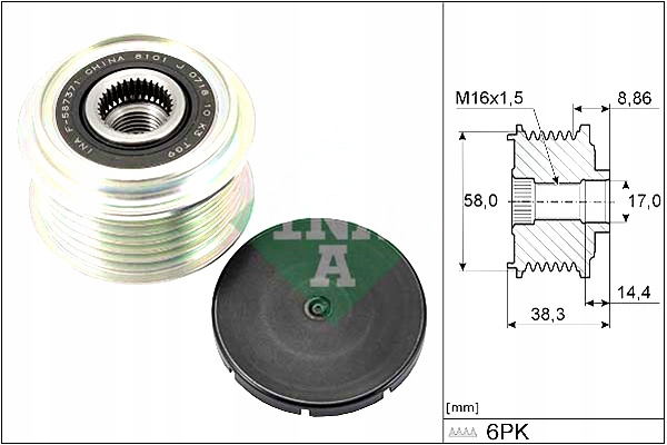 фото №1, Ina шкив генератора hyundai accent iv bayon creta elantra iv