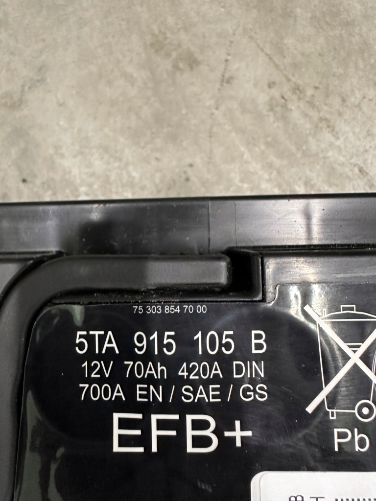 Акумулятор audi vw 12v 70ah 420a efb+ ідеальний оригінальний номер Зі Шроту