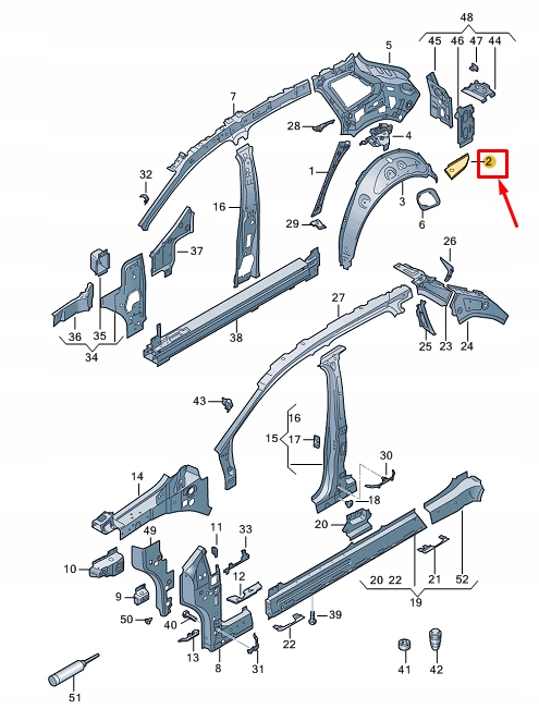 фото №1, Audi q4 e-tron rear left quarter панель шатун plate 89a809347