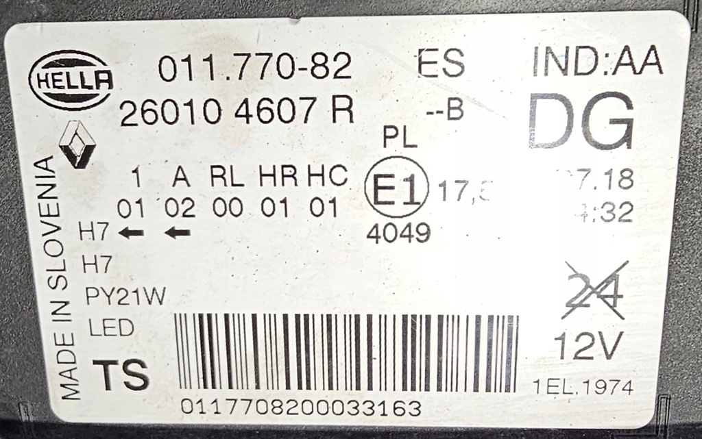 фото №2, Оригінальний фара правий led + лінза renault kadjar lift 2018-