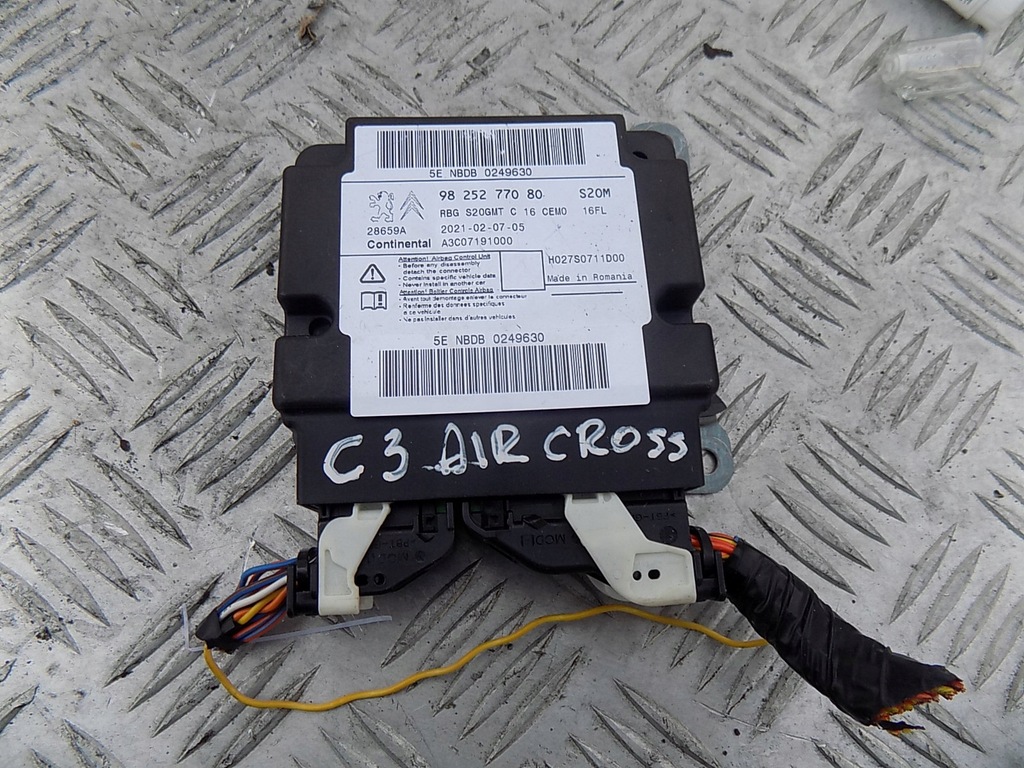 фото №1, Citroen c3 aircross модуль датчик подушка безопасности 9825277080