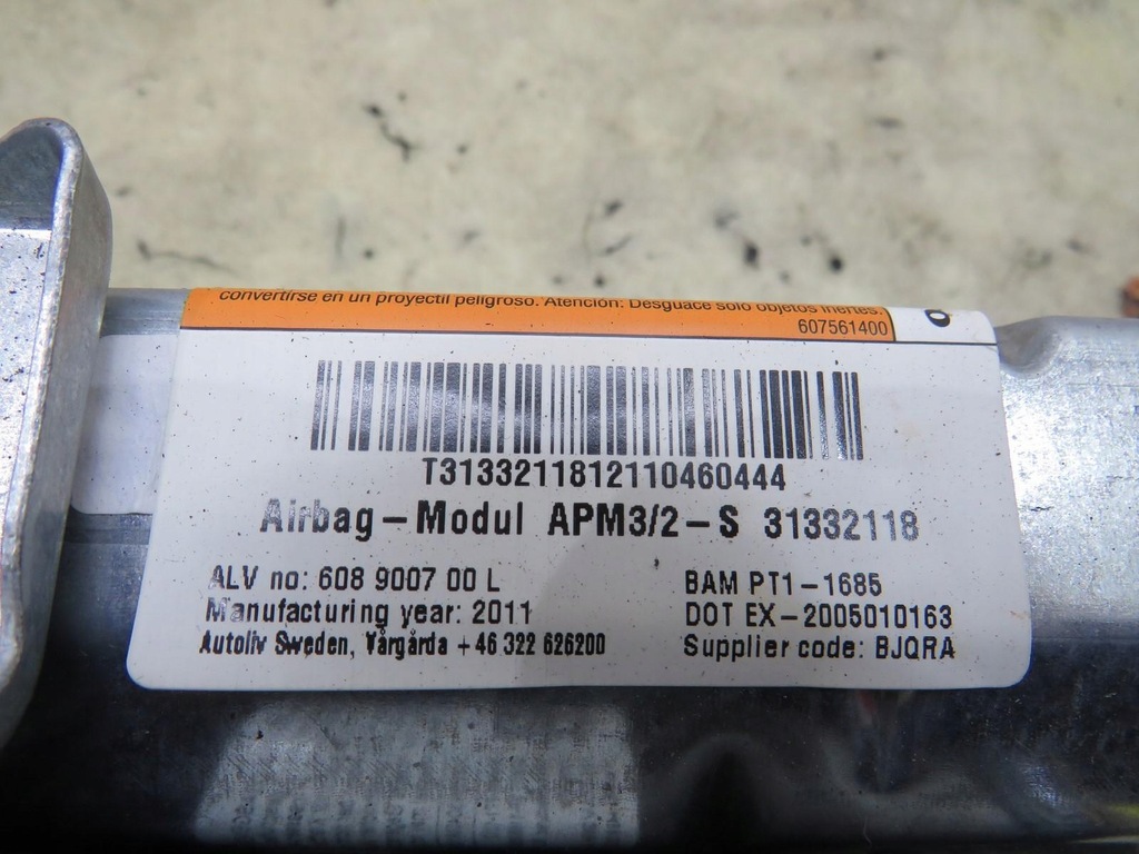 фото №5, Подушка пасажира volvo xc60 31332118