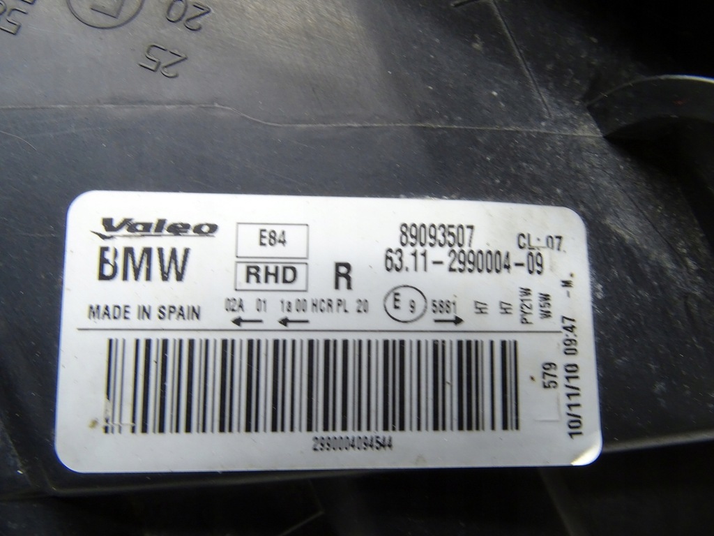 фото №10, Лампа фара права правий перед передня bmw x1 e84 2990004