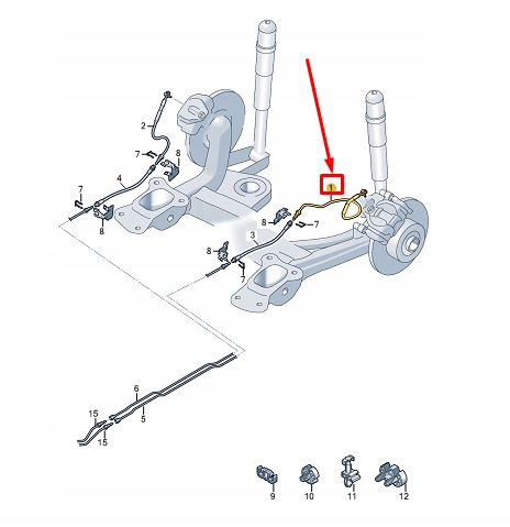фото №1, Vw caddy sb mk4 rear left brake line 5r3614749d
