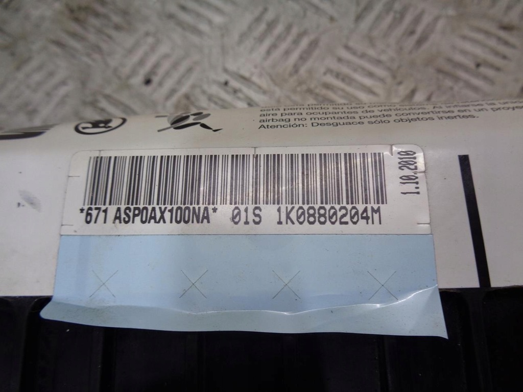 фото №7, Подушка воздушная подушка безопасности пассажира vw golf vi 6 08- 2 патроны 1k0880204m