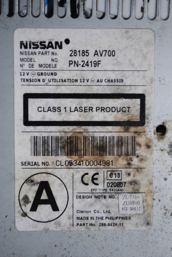 фото №6, Зчитувач навігації nissan primera p12 28185av700