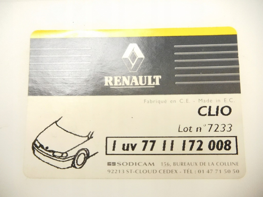 фото №10, Кронштейн бампер перед renault clio 7711172008