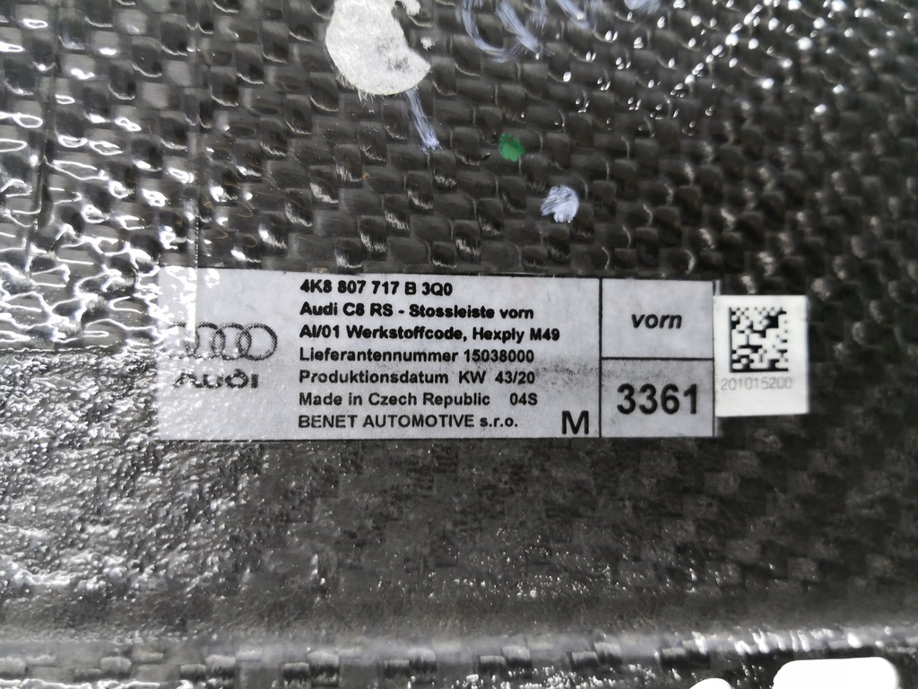 фото №8, Спойлер накладка бампера audi rs6 c8 4k8 карбон