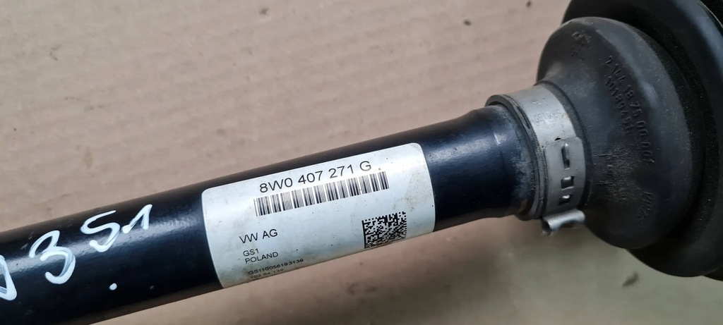 фото №9, A4 b9 8w приводной вал левая правая 2.0 tdi 8w0407271g a5 8w