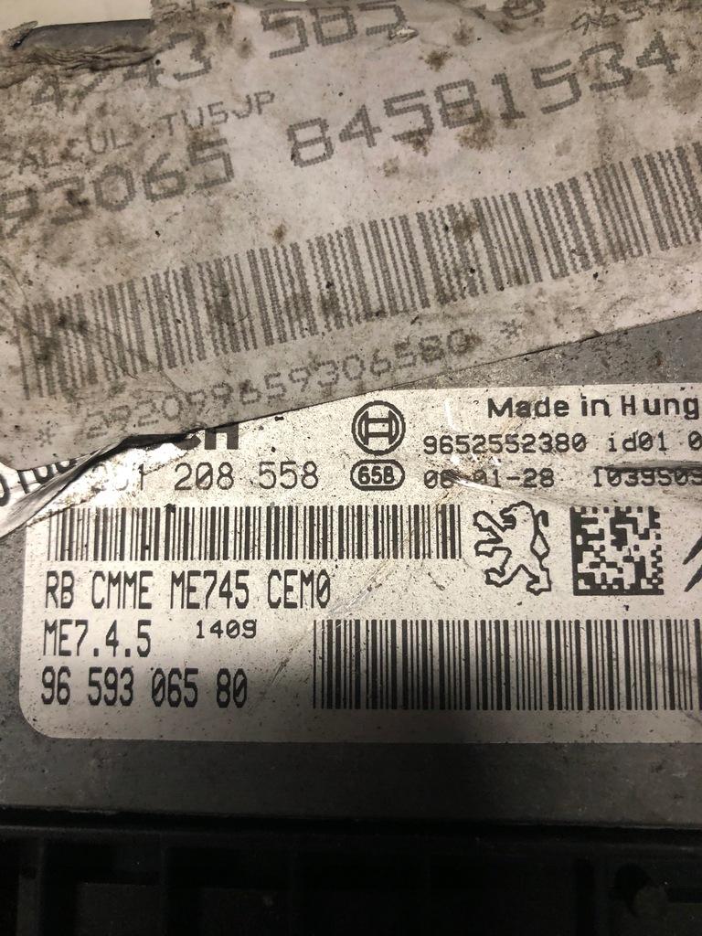 фото №6, Блок керування набір стартовий peugeot 307 1.6 бензин 0261208558