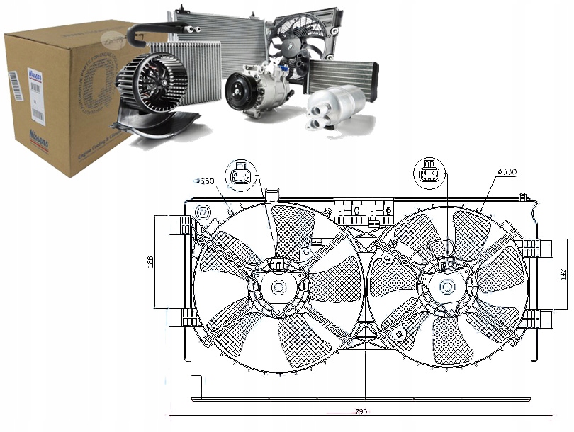 Купити Вентилятор радіатора з корпус mitsubishi lancer