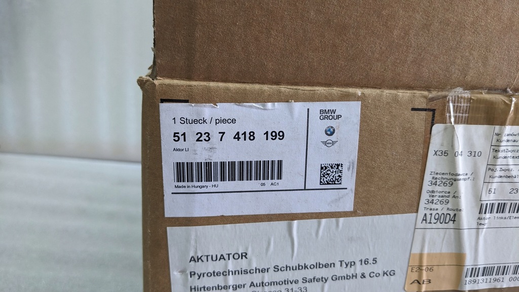 фото №8, M оригінальний патрон піротехнічний капот кришки bmw g05 g06 g07 51237418199