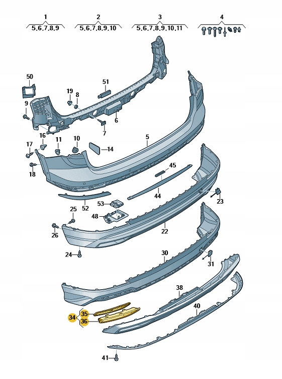 Купити Решітка заглушка бампера задня audi q3 права aso