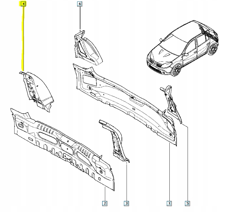 фото №7, Кронштейн панель заднего logan sandero i 6001550837