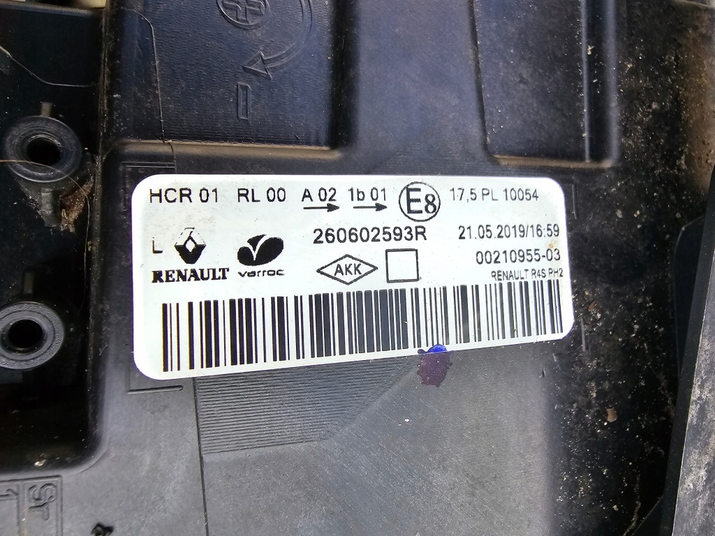 Фара левая renault twingo 3 3 рестайлинг  led 260602593r Оригинал