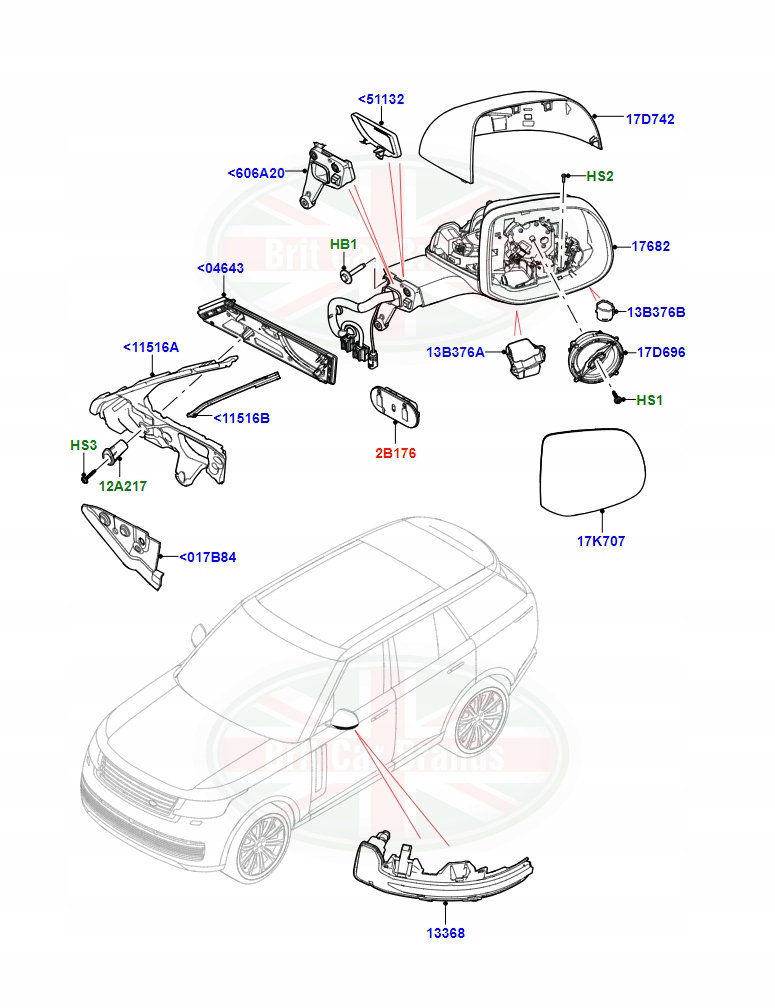 фото №3, Підкладка дзеркало права land rover range rover l460 sport l461 lr177822