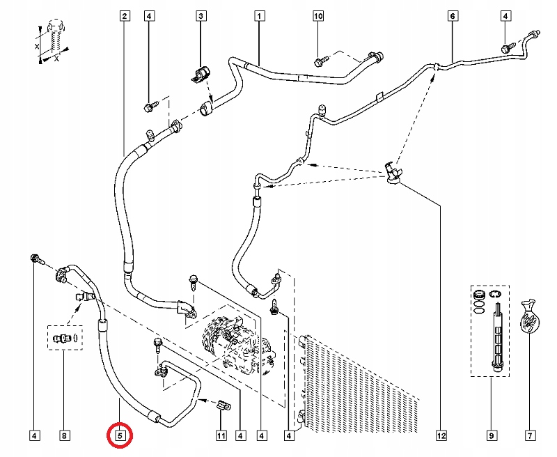 фото №12, Шланг кондиционера оригинальный номер 924901255r rena renault оригинальный номер 924901255r шланг