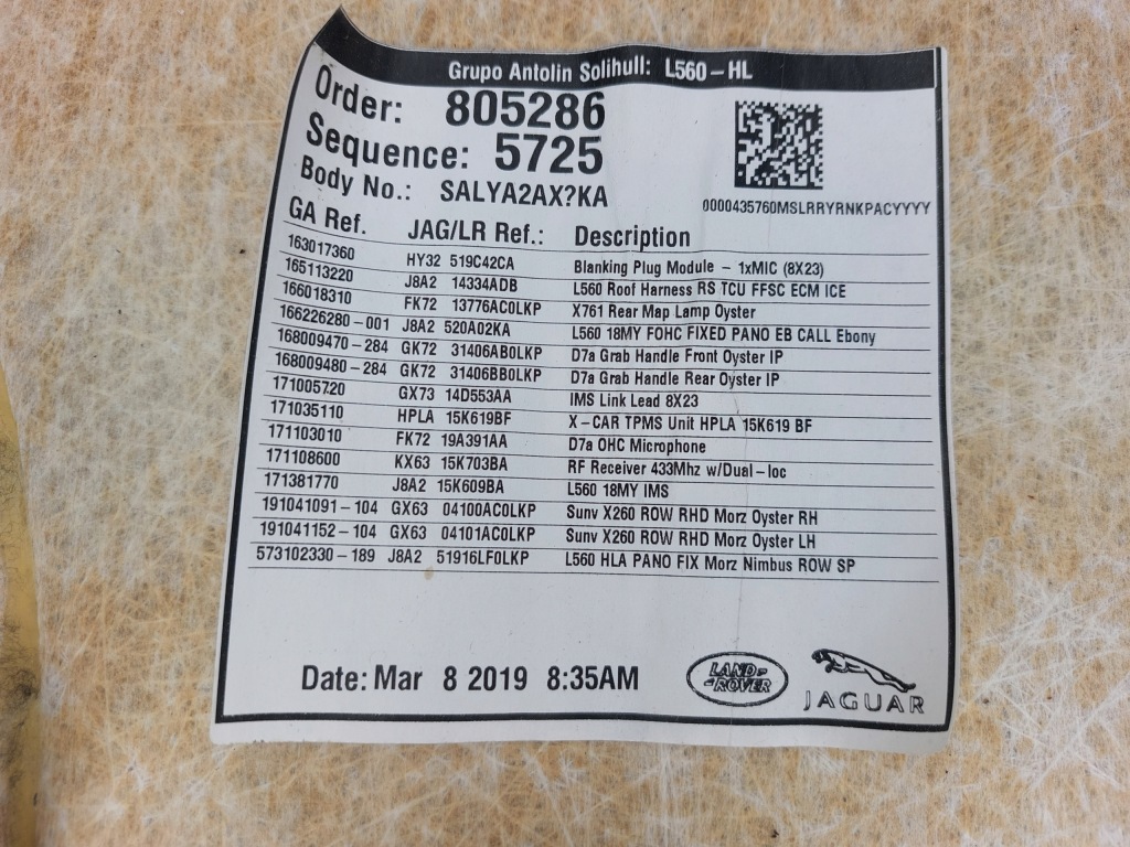 фото №15, Range rover velar l560 потолок панорама j8a2-51916-a