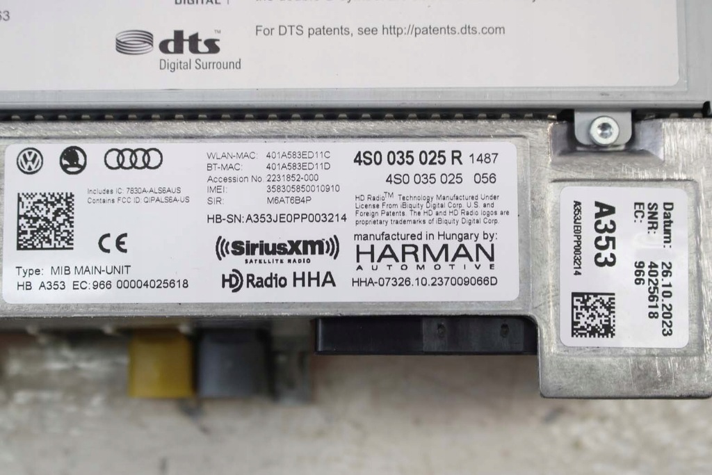 фото №7, Audi r8 считыватель mmi 4s0035025r 4s0035027r mib ii s