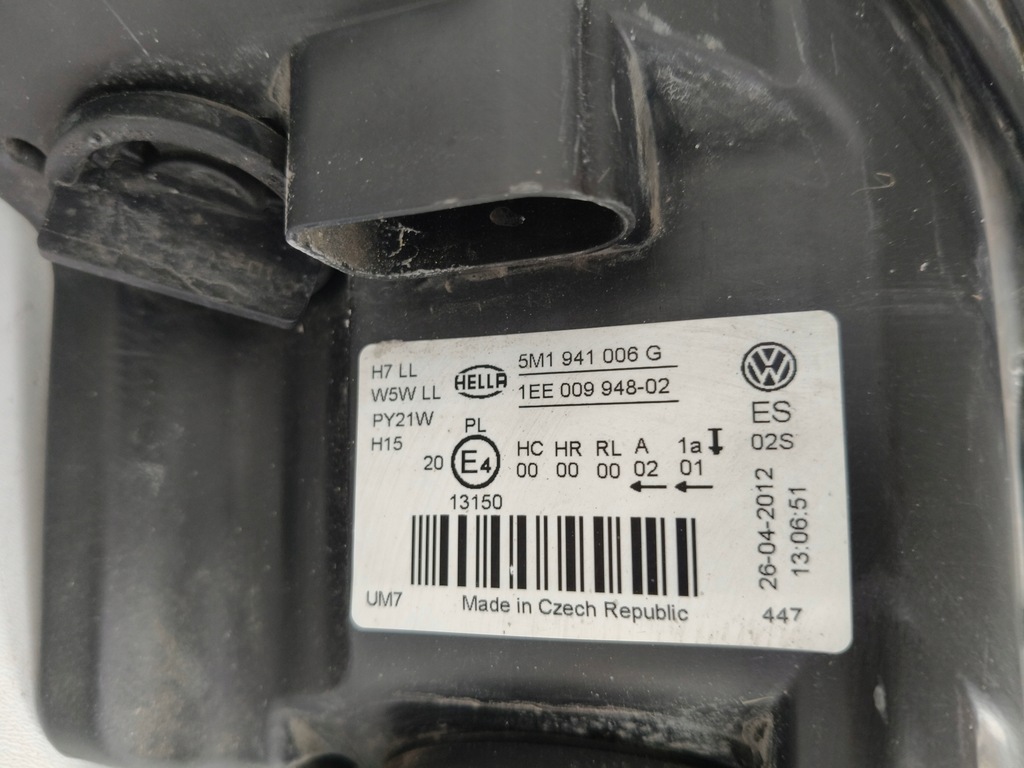 фото №8, Лампа правая фара vw golf vi 6 plus + 5m 5m0