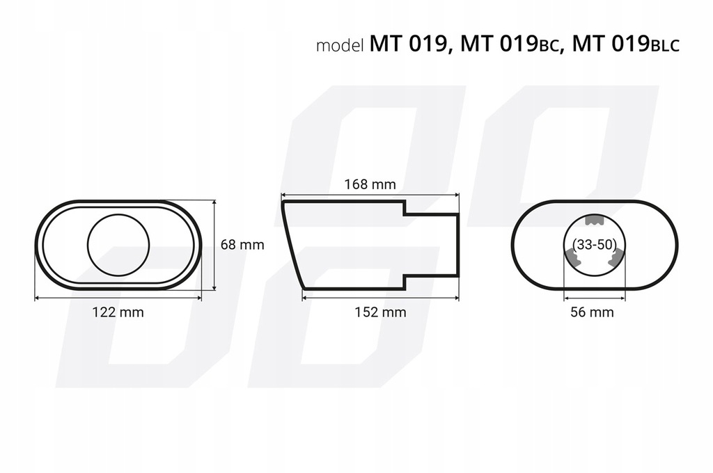 фото №10, Наконечник na гасник накладка вихлоп глушника хром сталь нержавіюча mt 019
