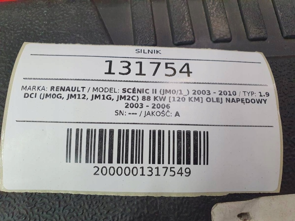 фото №11, Двигатель kompletny f9q812 1.9 dci 120 renault scenic ii