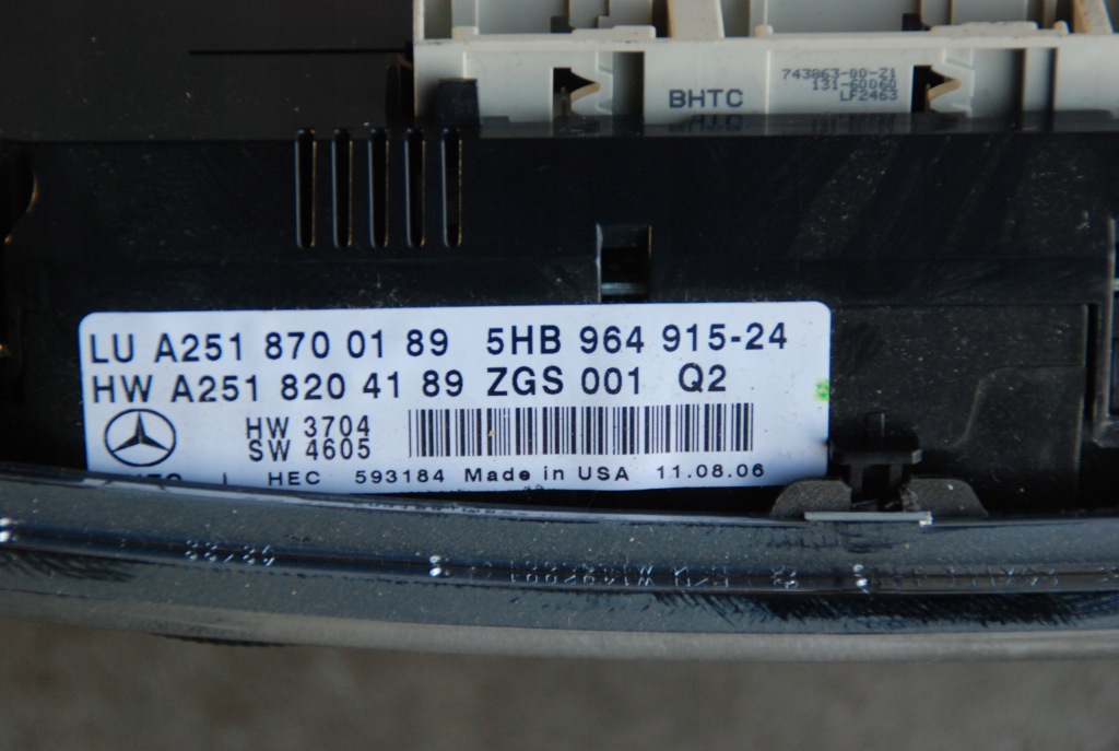 фото №4, Mercedes gl164 r w251 панель управление кондиционера