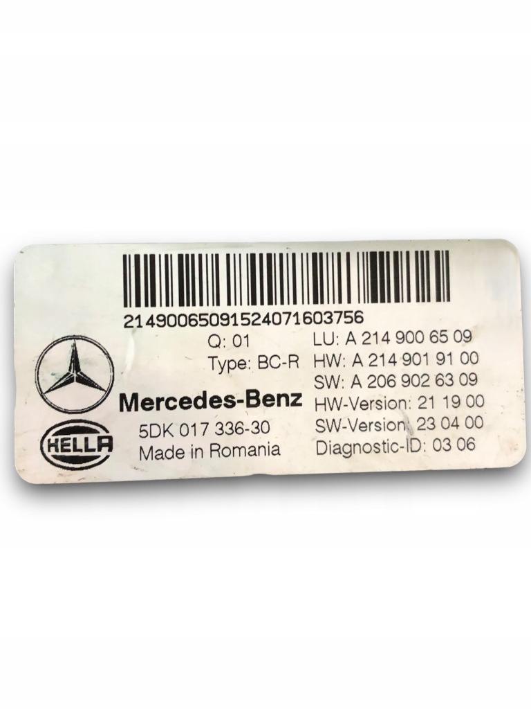 фото №1, Mercedes benz w214 модуль bcm a2149006509