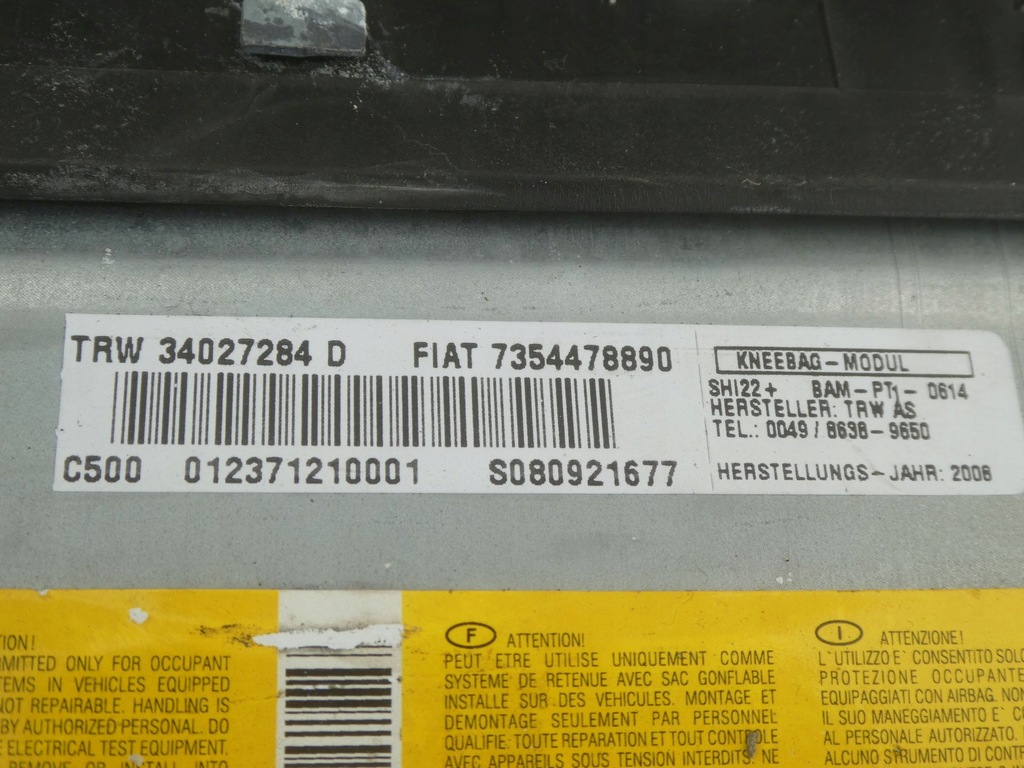 фото №7, Приборная панель приборная модуль подушка ремни безопасности fiat croma ii