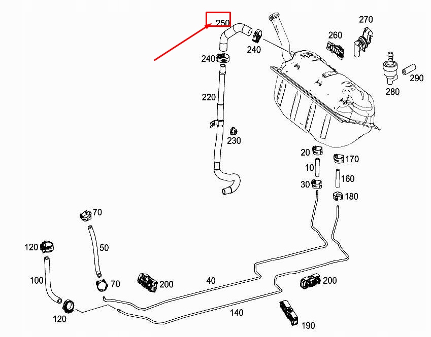 фото №1, Mercedes-benz slk r172 вентиляційний клапан line to бак vent труба a1714761626