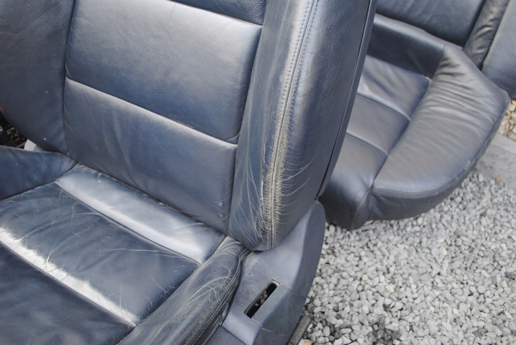 фото №4, Сиденья кожа комплект audi a6 c6 granatowe kombi