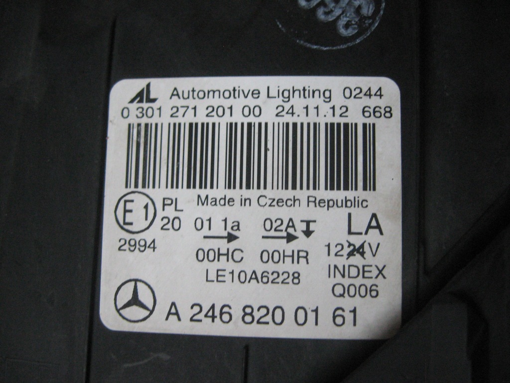 фото №6, Левая лампа - перед - mercedes b klasa w246 обычная