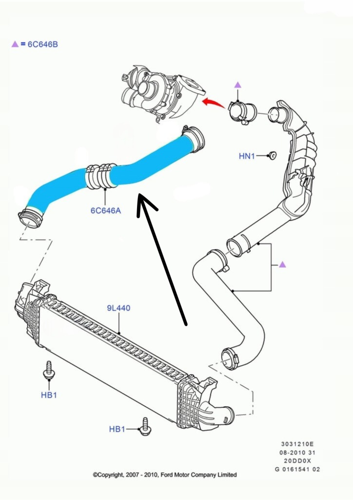 Шланг труба turbo інтеркулер ford s-max galaxy mondeo 2.0 tdci 1468764 Ціна