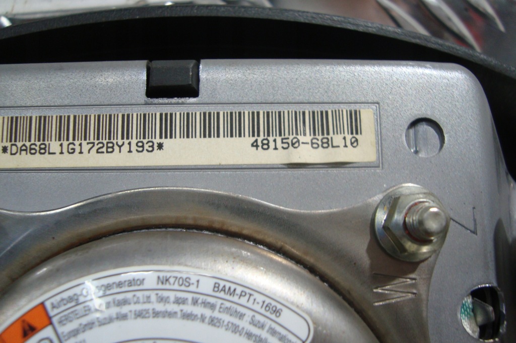 фото №8, Подушка подушка безпеки водія пасажира ремені модуль suzuki swift mk7 10-17 eur org