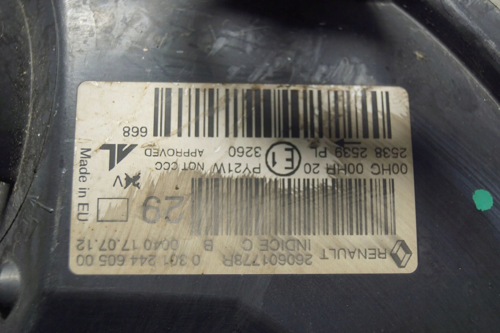 фото №14, Лампа левый перед renault megane iii s975