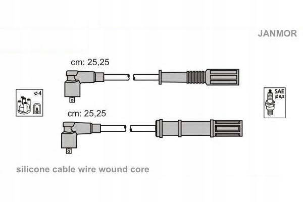 фото №8, Janmor дроти запалювання fiat grande 1,2/1,4 fas3