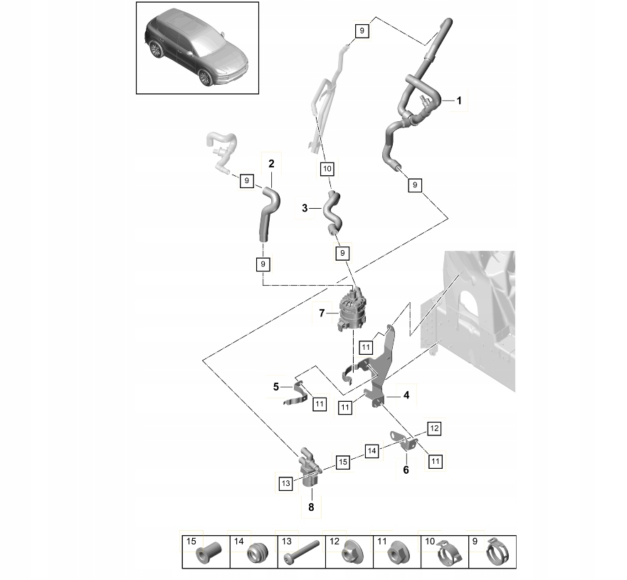 фото №1, Element гибкий porsche cayenne pab129669