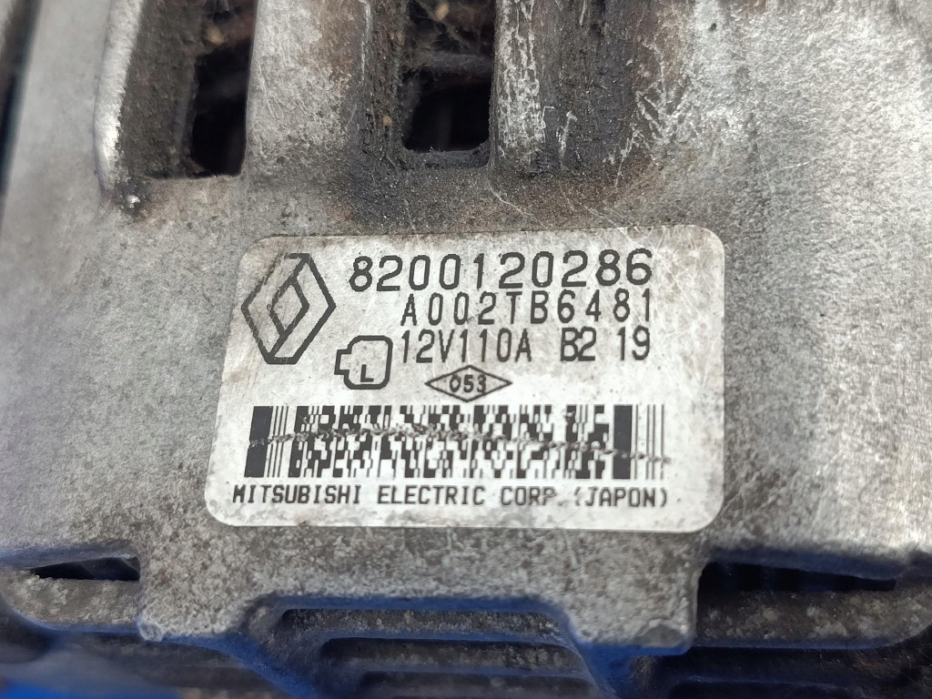 Renault clio 2 рестайлинг  1.5dci генератор 8200120286 a002tb6481 110a test в Украине