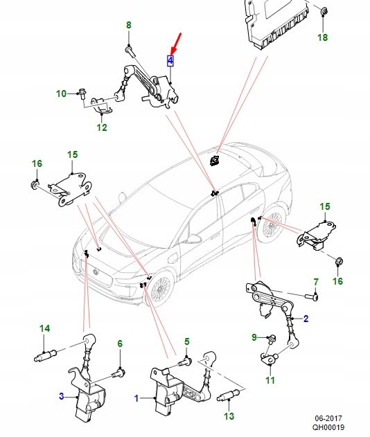 фото №1, Jaguar i-pace x590 rear правый height датчик t4k20048 original