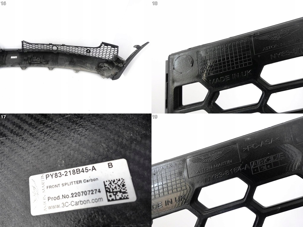 фото №11, Aston martin dbx 707 dbx707 спойлер сплиттер карбон молдинг бампер перед