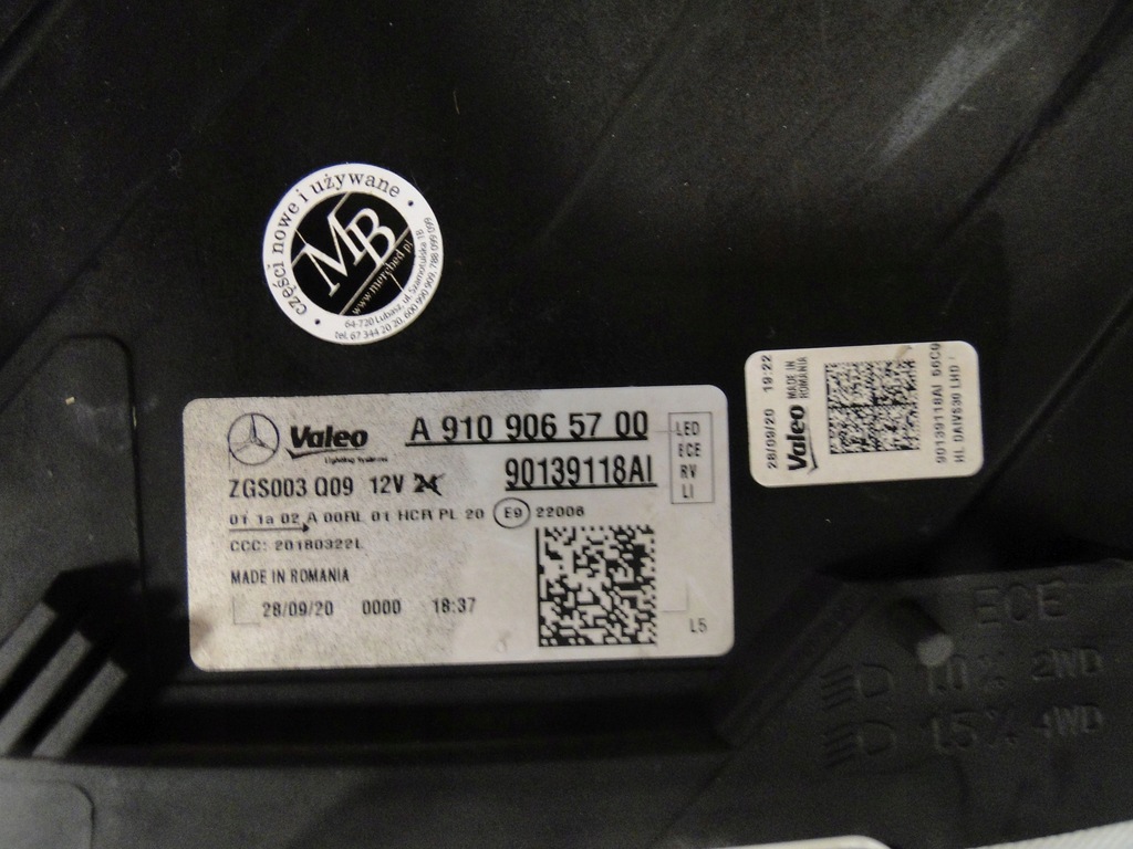 фото №15, Mercedes sprinter w907 907 w910 910 лампа левая led high perormance