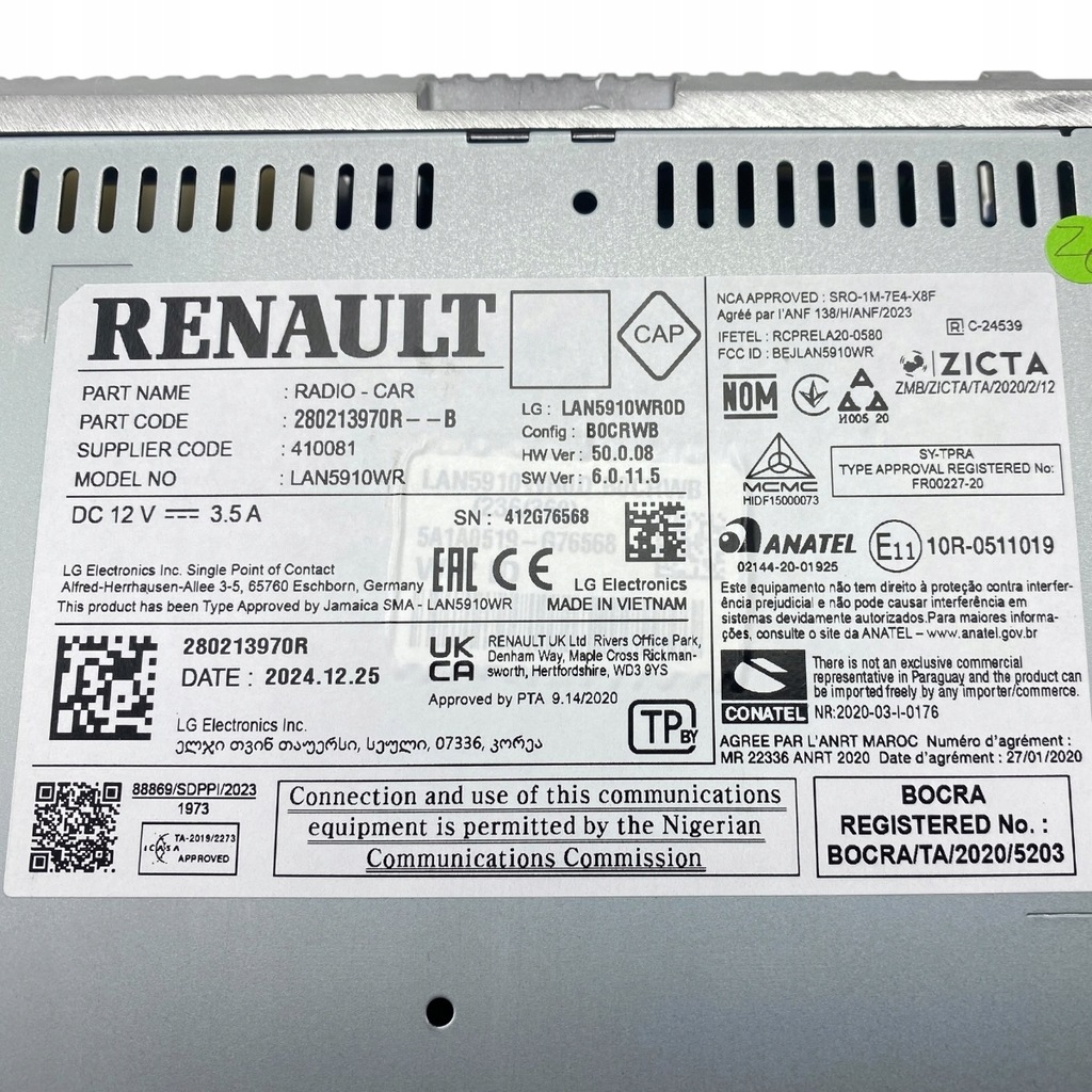 фото №12, Радио мультимедийный dacia sandero iii logan iii sandero iii 280213970r