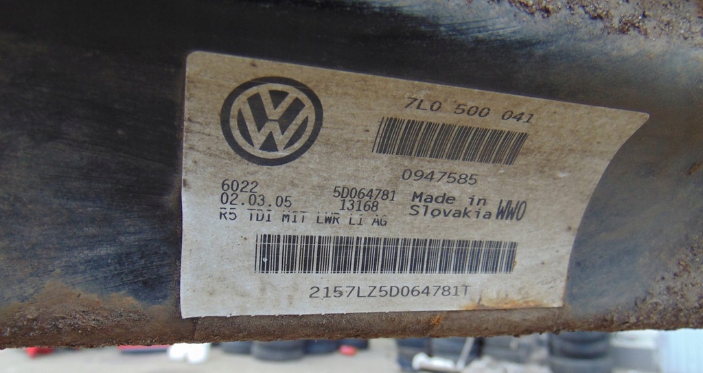 фото №13, Балка oś підвіска задня vw touareg 7l 4x4 2.5tdi