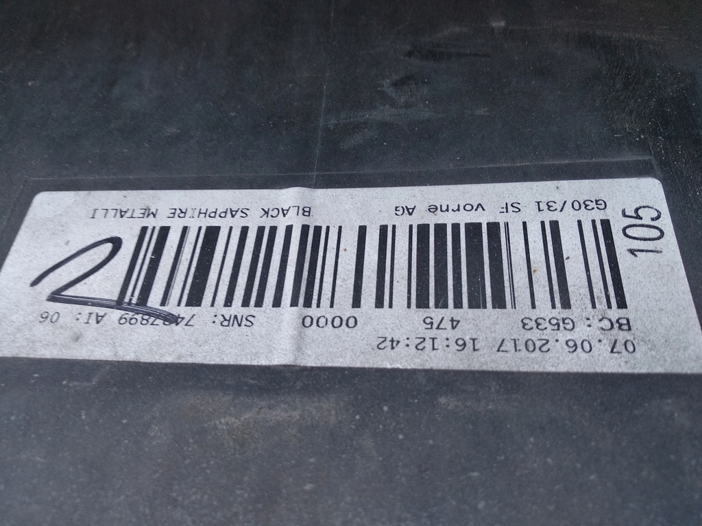 фото №8, Bmw 5 g30 g31 17- бампер перед передний