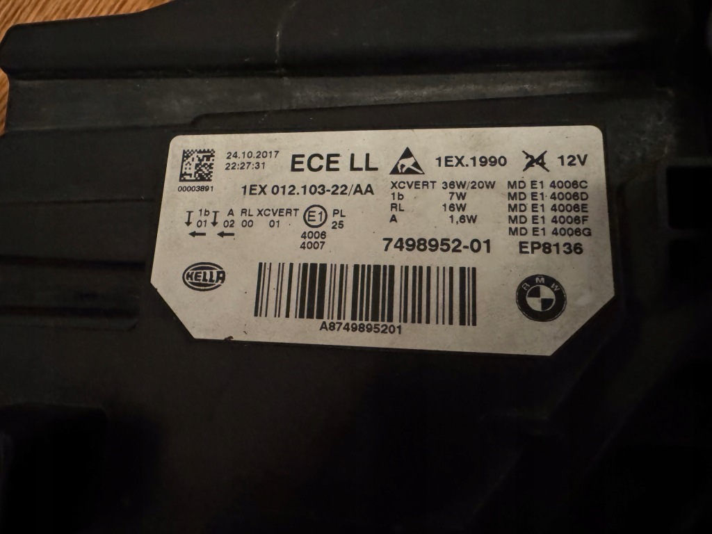 фото №7, Bmw 3 f30 f31 lci lift лампа правая full led адаптивный