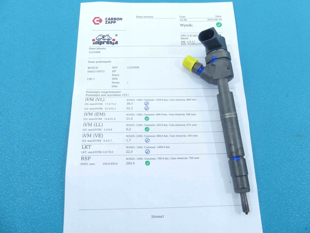 фото №1, Test форсунка mercedes w203 0445110072 2.2 cdi