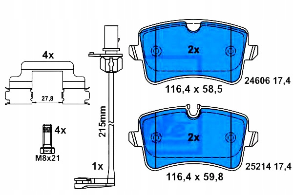 Гальмівні колодки гальмівні audi a6 11- задні Оригінал