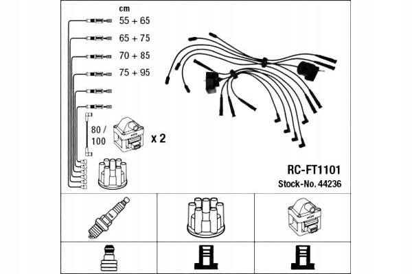 фото №1, Ngk провода зажигания alfa romeo 75 2.0 t.s. 162