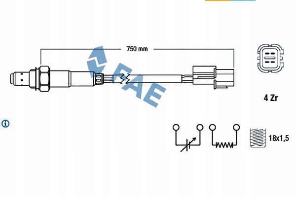 фото №1, Fae датчик лямбда-зонд volvo s40 i v40 mitsubishi carism